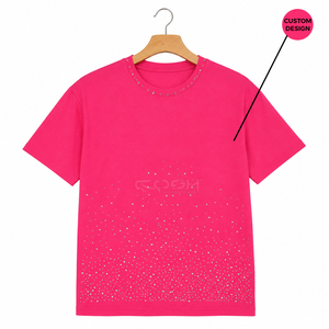 เสื้อยืดคอช อินเตอร์เนชั่นแนล พรีเมียม ลายกราฟิกประดับเพชร สำหรับผู้ชายและผู้หญิง ผ้าฝ้ายนุ่ม สวมใส่สบาย แฟชั่นลำลอง ขายส่งจากโรงงาน - Product Image 1