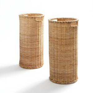 Striped rattan umbrella basket high quality <b>braided</b> umbrellas stand home storage <b>accessories</b> - Product Image 2