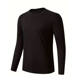 2pcs Men'S Athletic Long Sleeve Round Neck Shirts, Quick-Dry <b>Tops</b>, Fitness Athletic Wear, Casual Outdoor Sports Wear - Product Image 1