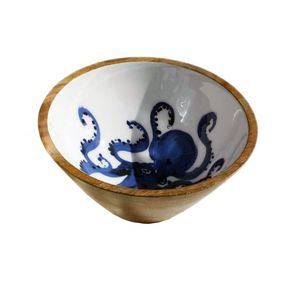 Bol à salade/assiette en bois naturel imprimé émail 100% – Nouvelle fabrication pour cuisine, maison, hôtel, restaurant - Product Image 6