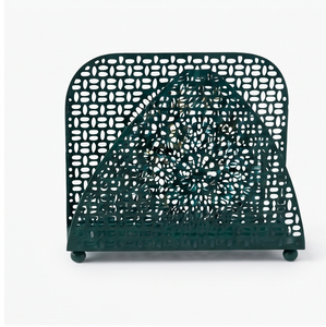 Porte-serviettes en métal vert, fabriqué à la main, avec revêtement en poudre, au design élégant, parfait pour la vaisselle de restaurant et la décoration élégante. - Product Image 1