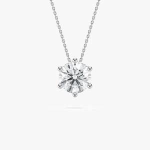 Colgante Solitario de Diamante Redondo de Platino de 1.70ct, Corte E-G VS, 4 Puntas, Joyería Fina para Mujer, Ideal para Bodas, Aniversarios y Fiestas - Product Image 3