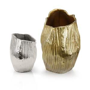 Venta al por Mayor de Floreros de Aluminio Dorado, Elegantes con Textura de Guijarros, Hechos a Mano, Diseño Moderno, Decoración para Mesa, Regalo, Metálicos - Product Image 6