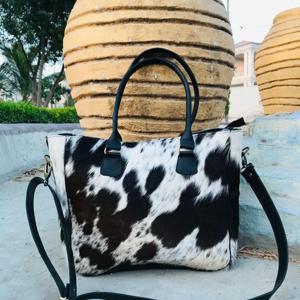 Leather Hair On Tote Bag Cowhide <b>Handbag</b> Women Shoulder Purse Casual Stylish Fashion Travel Tote Bag LHTB-0092 - Product Image 1