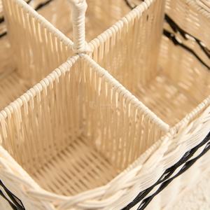 Organizador de Cubiertos Portátil de Mimbre Tejido, Multi-sección, para Cocina, Decorativo, para Mesa, Venta al por Mayor - Product Image 3