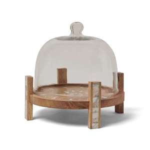 Wood And MOP Made Cake Stand Server For Hotel Wedding <b>Birthday</b> <b>Table</b> Top Display Decoration Use Cupcake Muffins Stand With Dome - Product Image 1