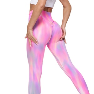 Sin costuras de cintura alta Push up Butt Lift deportes Yoga Leggings Aurora entrenamiento se siente como la piel medias transpirables Fitness gimnasio Pantalones - Product Image 1