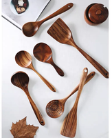 Cuillère en bois pour la cuisine, ensemble complet, naturel et meilleures ventes, vente en gros