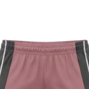 Unisex Dusty Pink Gray Sublimated Netball Shorts Polyester <b>Athletic</b> Fit Sportswear Side Stripe Panel Match Training Clothing - Product Image 6