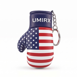 USA Flag Mini <b>Boxing</b> Glove Keychain Patriotic 4th July Custom Logo PU Leather Lace-Up Closure Gym <b>Gift</b> - Product Image 1