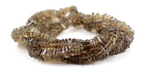 Cuentas cuadradas de cuarzo ahumado natural de 5 mm, hebra de cuentas de cuarzo ahumado genuino hecha a mano, hebra de cuentas de 16 pulgadas de largo. - Product Image 2