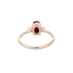 14K Yellow Gold Ruby Statement <b>Ring</b>-Natural Stone <b>Resizable</b> Wedding Band - Product Image 4