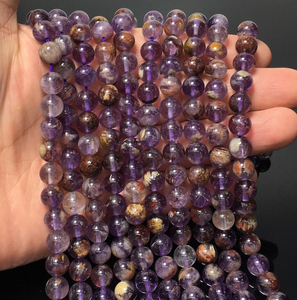 Perles de cristal naturel mélangées |   Perles de pierres précieuses rondes de 6 mm et 8 mm en nacre, obsidienne argentée et Super Seven pour la guérison |   Vente en gros - Product Image 3