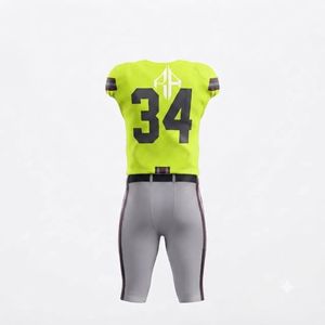 Uniforme de Fútbol Americano Amarillo para Hombre, Cuello en V, Secado Rápido, Transpirable, Impresión por Sublimación, Material 100% Poliéster, Alta Calidad - Product Image 3