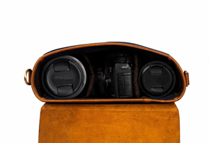 Bolso de Hombro Cruzado de Lona y Cuero Hecho a Mano para Cámara DSLR, Fotografía y Viajes LCCB-0008 - Product Image 2