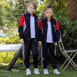 Wholesale Autumn Winter Kids Tracksuit Color Block Patchwork Sports Baseball <b>Jacket</b> and Sweatpants <b>Zipper</b> Two Piece Set - Product Image 4