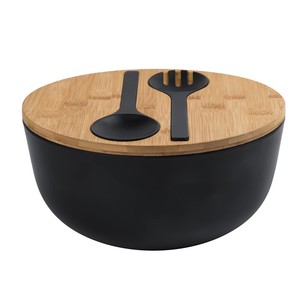 Ensaladera Moderna Minimalista de Madera de Acacia con Acabado en Nogal, Venta al Por Mayor - Product Image 1