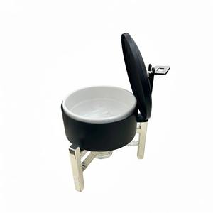 Recipiente para Calentar Comida Tipo Buffet, Moderno, Resistente, Antiadherente, con Recubrimiento de Polvo Metálico Negro, Base de Acero Inoxidable, Porta Combustible de Vidrio - Product Image 4