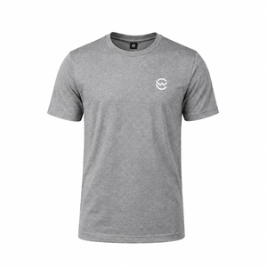 Nouveaux T-shirts décontractés pour hommes, couleur unie, 100% coton/100% polyester, jersey uni, coupe ample, respirant, anti-rides - Product Image 2
