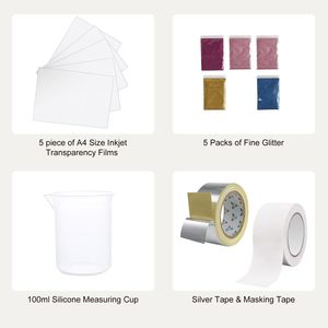 Kit per Serigrafia a 4 Stazioni con 3 Telai in Alluminio e 5 Raschietti Glitterati, Inclusa Pellicola Trasparente - Product Image 5