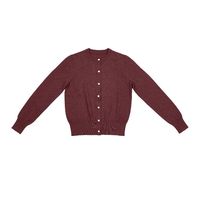 Cardigan Femme Style Chinois ODM OEM, Tricot Fin Tendance Col Rond Manches Longues 100% Laine Mérinos Anti-Plis Automne