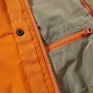 Men's Orange <b>Quilted</b> Puffer Vest Stand Collar Button Closure Solid Color Winter Casual Jacket Polyester <b>Wadding</b> - Product Image 4