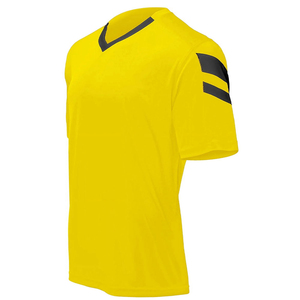Camiseta de Fútbol Amarilla para Hombre, Cuello en V, Manga Corta, Absorbe la Humedad, Impresión Sublimada, Corte Regular, Transpirable, Ligera, Deportiva para Adultos - Product Image 1