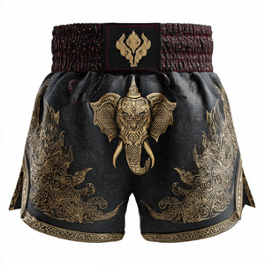 Shorts de Muay Thai de haute qualité et confortables, shorts de kick-boxing et d'entraînement, vêtements d'arts martiaux, shorts en satin sublimé pour hommes - Product Image 2