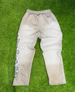Custom Made Streetwear Flared Cotton Fleece Sweatpants Men's Embroidery Logo Staked <b>Trouser</b> for Men - Product Image 5