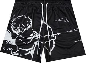 Shorts de sport pour hommes en toile respirante à carreaux sublimés, avec cordon de serrage et bande latérale, taille mi-haute - Product Image 3