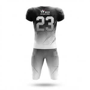 Maillot de football américain sublimé Wize International unisexe à manches courtes, col en V, anti-humidité, coupe classique, nom d'équipe personnalisé - Product Image 2