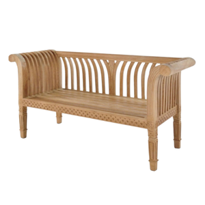 Un banco de jardín para dos personas hecho de madera de teca de alta calidad y duradera; adecuado para uso en exteriores o en el jardín. - Product Image 2