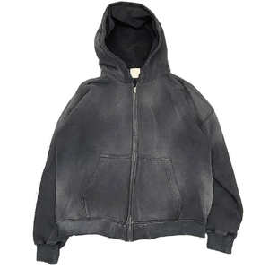 Sudadera de Invierno para Hombre de Alta Calidad, Personalizada, con Lavado Ácido, Cierre de Cremallera, Corte Ajustado, Cuello Alto, Diseño con Bolsillos, 100% Algodón Grueso - Product Image 1