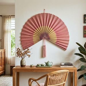 <b>Decorative</b> Oversized Bamboo Fan <b>Wall</b> Hanging for Home, Bedroom Headboard & Resort Styling - Product Image 1