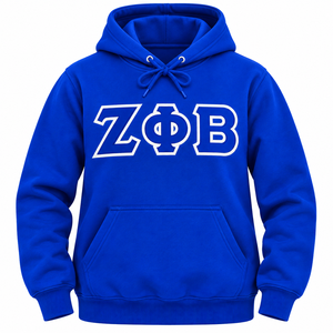 Zeta Phi Beta Pullover Hoodie <b>Women</b> Royal <b>Blue</b> Embroidered Greek Letters Drawstring Hood Brushed <b>Fleece</b> Sweatshirt Sorority - Product Image 3