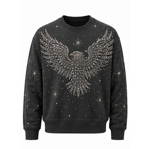 Sweat-shirts pour hommes avec strass, tendance mode, pour tenues décontractées modernes - Product Image 1