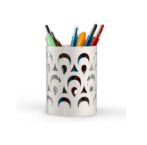 Porte-stylo en métal de forme ronde, nouveau style, couleur bleue, organisateur de bureau, idéal pour le rangement et la décoration de l'école et du bureau - Product Image 4