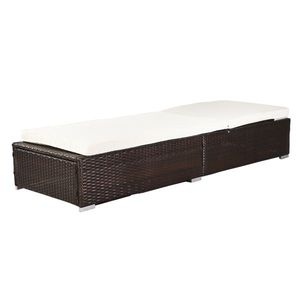 Lettino da Esterno in Rattan PE Marrone con Telaio in Alluminio per Piscina e Spiaggia - Product Image 2