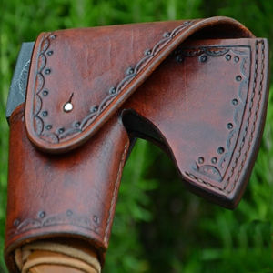 Protector de Cuchilla de Hacha de Cuero, Funda Protectora para Cuchillas, Accesorio para Herramientas de Exterior, Protector de Borde de Hacha Duradero - Product Image 4