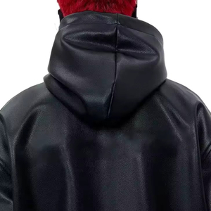 Low MOQ leather <b>hoodie</b> genuine leather low MOQ best quality <b>soft</b> genuine leather hoodies for sale - Product Image 6