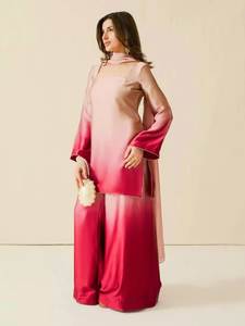 Colourful Printed <b>Silk</b> Farsi Salwar Kameez Women Traditional Casual Reversible Beach Graduation Party Dresses High Demand - Product Image 3