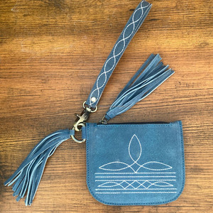 Luxe personnalisé en gros botte point de daim cuir bracelet carte de crédit pochette sac à main Mini poche à monnaie gland porte-carte portefeuilles - Product Image 2