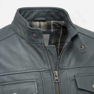 Chaqueta de Cuero Personalizada para Hombre, de Alta Calidad, Piel de Oveja Genuina, Equipo de Motociclismo, Ropa Protectora, Color Personalizado - Product Image 4