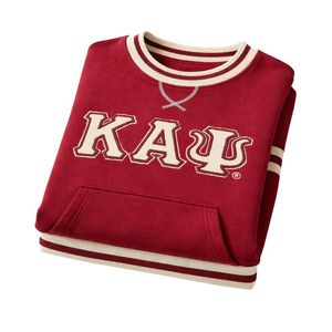 Kappa Alpha Psi Krimson Chenille Crewneck Fidèle À La Taille Premium Fleece Brodé Lettre Grecque Crest Fraternité Vêtements - Product Image 6