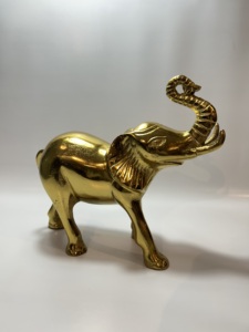 Estatua de Elefante de Aluminio de Lujo, Figura Dorada de Animal con Trompa Levantada, Decoración Feng Shui para el Hogar, Adorno Artesanal para Mesa - Product Image 5