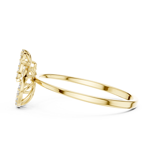 Anillo Antiguo de Doble Círculo en Oro Amarillo de 14K con Moissanita, Clásico para Mujer, Certificado IGI, Regalo de Aniversario, Recuerdo de Amor, Navidad - Product Image 2