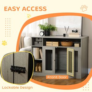 47\" Gray Dog <b>Crate</b> Furniture with <b>Storage</b> for Large Medium Size Dogs Pet Houses & Furniture - Product Image 6