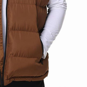 Chaleco Acolchado Vintage para Hombre, Sin Mangas, Color Marrón, Impermeable, Ecológico, Chaqueta de Invierno con Cierre Frontal, Ropa Casual para Exteriores, Cálida - Product Image 5