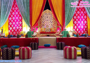 Most Trending <b>Mehndi</b> Night <b>Decoration</b> Ideas with Swing <b>Mehndi</b> Wedding Stage <b>Decoration</b> Moroccan <b>Mehndi</b> Stage Decor with Swing - Product Image 6