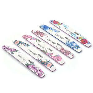 Custom Logo Floral Design <b>Nail</b> <b>File</b> 100/120 100/180 180/240 Precision Manicure Tool Plastic Smooth Tip - Product Image 3